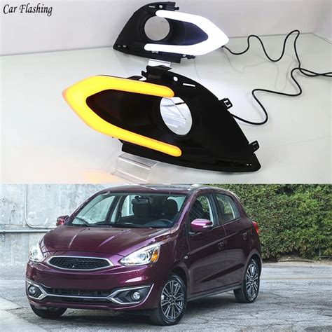 Car Flashing 1 Set 12V ABS For Mitsubishi Mirage 2016 2017 LED DRL