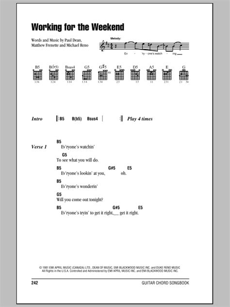 Working For The Weekend by Loverboy - Guitar Chords/Lyrics - Guitar Instructor