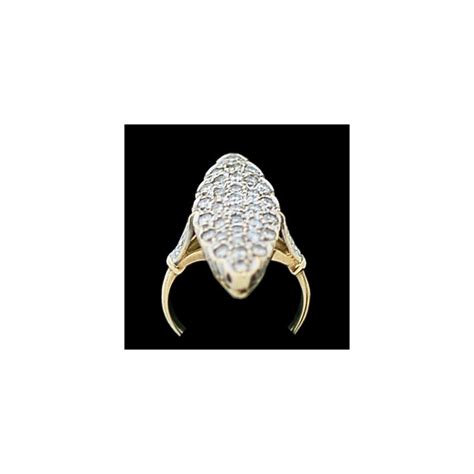 Bague Marquise Deux Ors Et Diamants