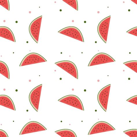 Premium Vector Vector Seamless Pattern Watermelon Slices With Seeds