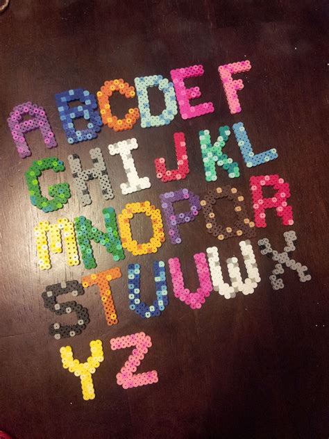 Perler Bead Alphabet Make Into Fridge Magnets Perler Beads Designs