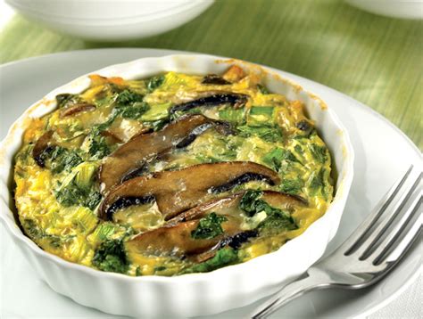 Crustless Spinach And Mushroom Quiche