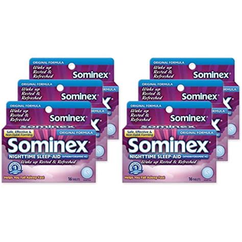 Sominex Nighttime Sleep Aid Safe And Effective Non Habit Forming Original Formula 16 Tablets