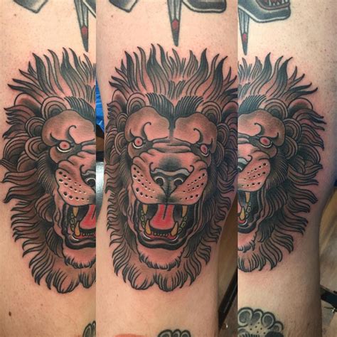 Lion Knee Tattoo Done By Begil At Redneck Tattoo In Lillehammer