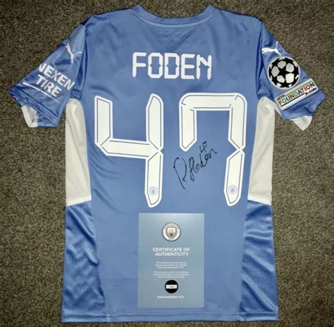 Phil Foden Manchester City Signed Shirt Inc Official Numbered Hologram