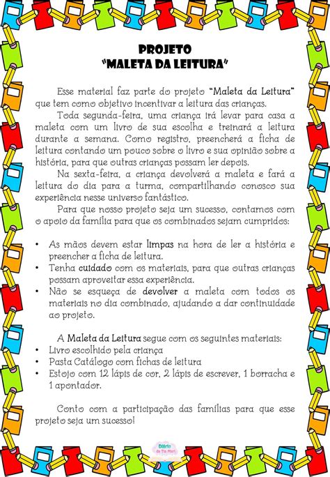 Projeto De Leitura 5 Ano Braincp