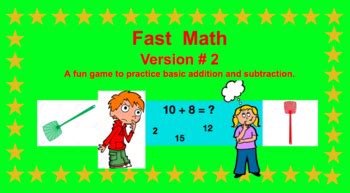 VERSION 2 - ADDITION/SUBTRACTION FAST MATH GAME! by Wonder Woman