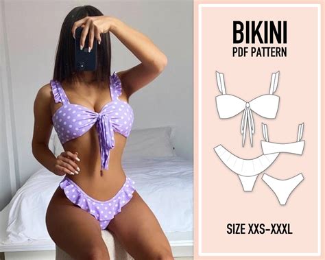 Bikini Pattern PDF Sewing Pattern Swimsuit Pattern PDF Etsy Canada