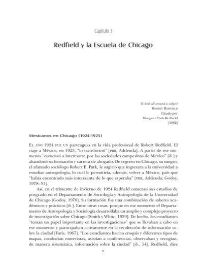 Redfield y la Escuela de Chicago Unidad AcadÃmica en Estudios