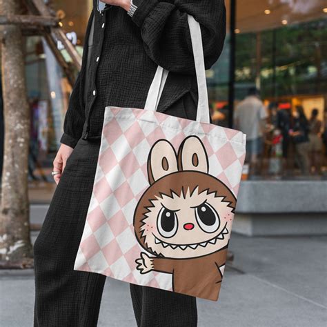 Labubu Cotton Canvas Tote Bag Tote Bag Reusable Grocery Bag Shopping