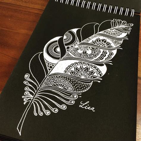 Zentangle Feather By Lisa565998 Artshelp By Artshelp Mandala