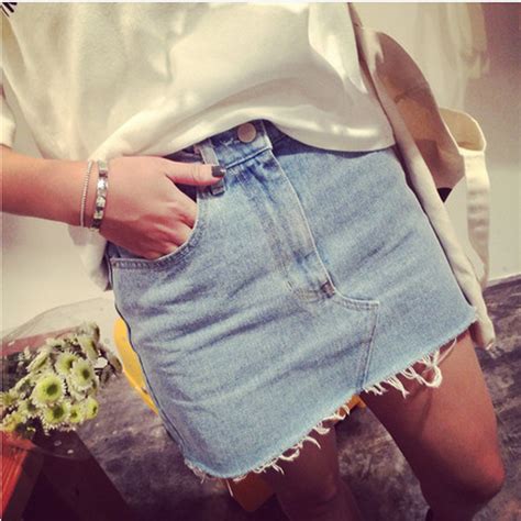 Fringed Denim Skirt On Luulla