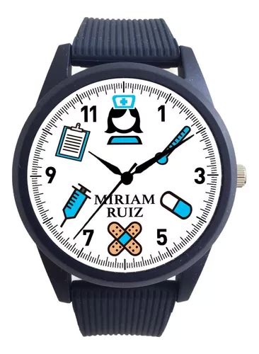 Reloj Enfermera Contra Agua Personalizado Con Nombre