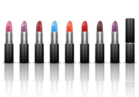 Premium Vector Set Of Lipsticks In Realistic Style