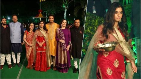 Isha Ambani Anand Piramal Wedding Isha Donned A Red Sharara For A Pre