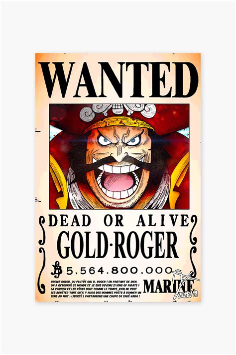 One Piece Gold Roger Wanted Poster