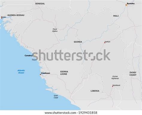 Map Guinea Map Drawn High Detail Stock Vector Royalty Free 1929431858