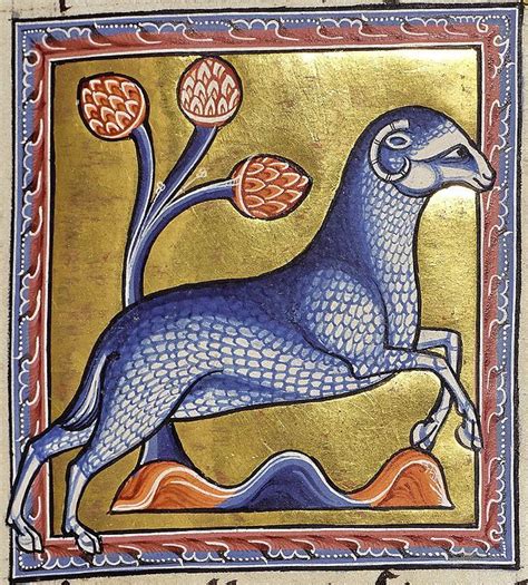 A Depiction Of A Ram From The Aberdeen Bestiary A 12th Century