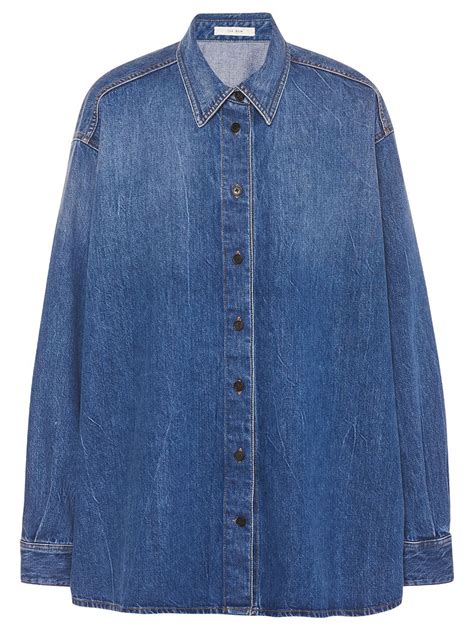 The Row Frannie Denim Shirt Blue Editorialist