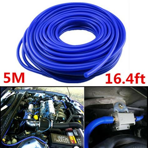 Autos Car 4mm Blue Silicone Vacuum Tube Hose Pipe Silicon Tubing 16 4ft