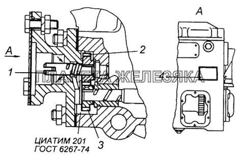 Установка сменных шестерен привода датчика спидометра КамАЗ-6540