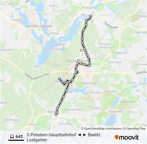 643 Route Fahrpläne Haltestellen And Karten Beelitz Lustgarten