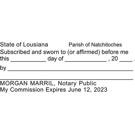 Louisiana Jurat Notary Stamp Simply Stamps