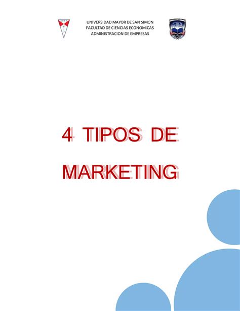 Tipos De Marketing Pdf Descarga Gratuita