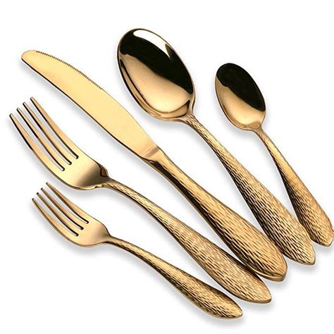 Amazonsmile Berglander Flatware Set 20 Piece Stainless Steel With Titanium Gold Plated