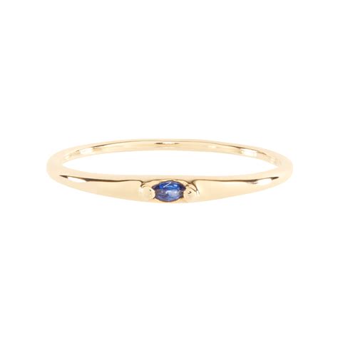 Moondew Signet Ring Blue Sapphire Catbird