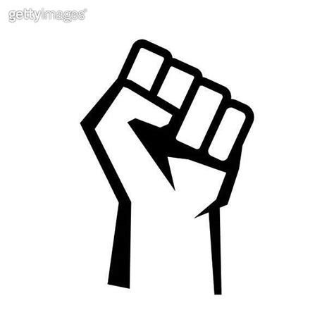 Hands Clenched Power Strength Icon Fist Sign Vector Illustration