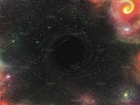 Black Hole In Outer Space Space Nebula Featuring Black Hole And Space