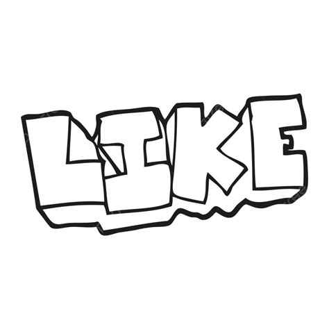 Freehand Drawn Black And White Cartoon Word Like, Retro, Freehand ...