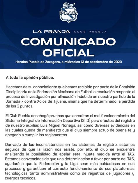 PUEBLA INCURRE EN ALINEACIÓN INDEBIDA Y PIERDE Metieron al Técnico a