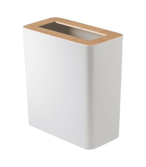 Yamazaki Home Trash Can Two Styles Ash Steel Wood Rectangle 2 5