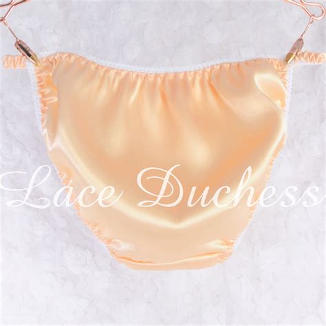 Vintage S Style SATIN Sissy Champagne Shiny String Bikini Etsy