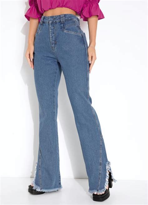 Cal A Jeans Boot Cut Barra Desfiada Sawary Sawary Jeans