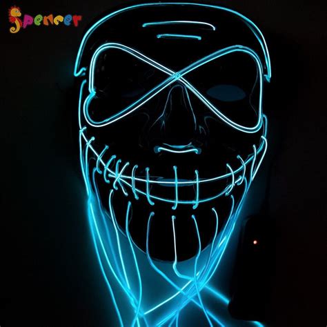 Spencer Halloween Led Glow Mask Cosplay Led Costume Tailorable Beard