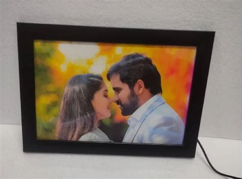 Wooden Black Sublimation Led Photo Frame For Gift Size Inches