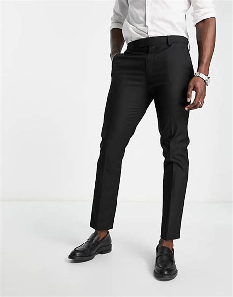 River Island Skinny Suit Trousers In Black Asos