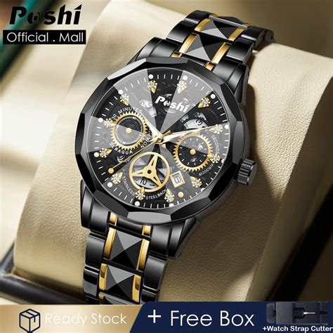 POSHI Genuine New Automatic Men S Watch Rhombus Mirror Original Non