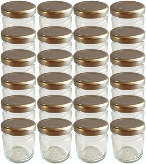 Lot De Mini Pots En Verre Ml Rond Avec Couvercle Moutarde Miel