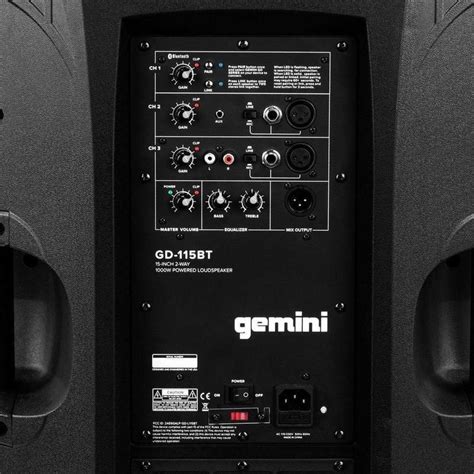 GEMINI GD 115BT HAUT PARLEUR BLUETOOTH ACTIF 1000 WATTS CLASSE D