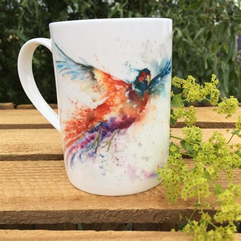 Pheasant Watercolour Bone China Mug Gekko Art