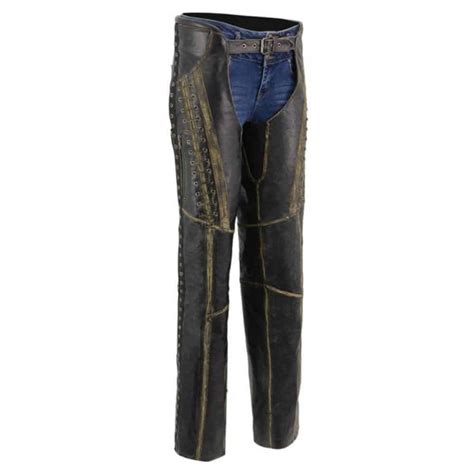 Women's Brown Leather Chaps -Stylish Distressed Leather Chaps