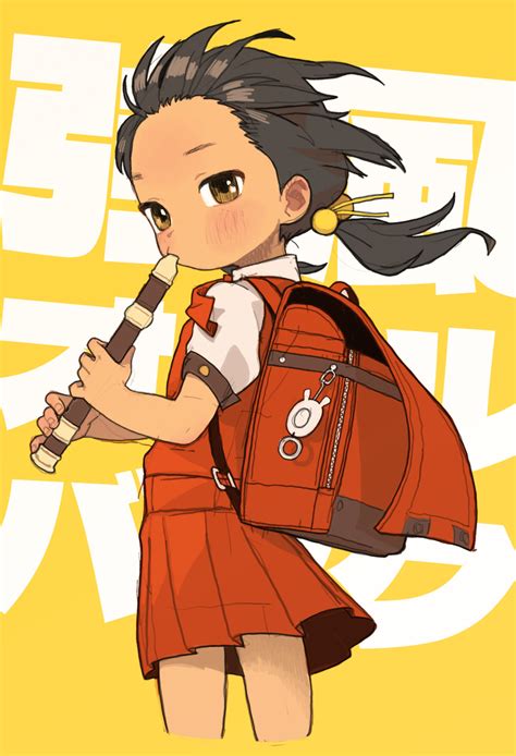 Safebooru 1girl Absurdres Backpack Bag Black Hair Blush Brown Eyes