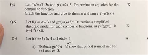 Solved Let F X X2 3x And G X 2x 5 Determine An Equation