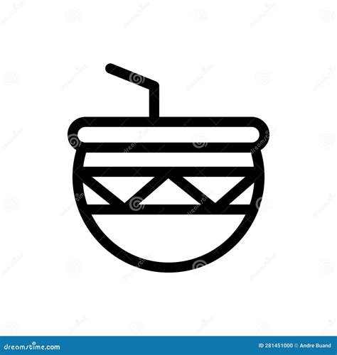 Yerba Mate Vector Line Icon Stock Vector Illustration Of Gourd