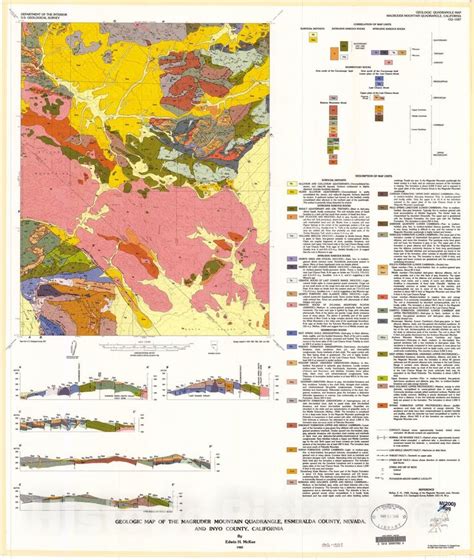 Map Geologic Map Of The Magruder Mountain Quadrangle Esmeralda