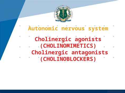 Ppt Autonomic Nervous System Cholinergic Agonists